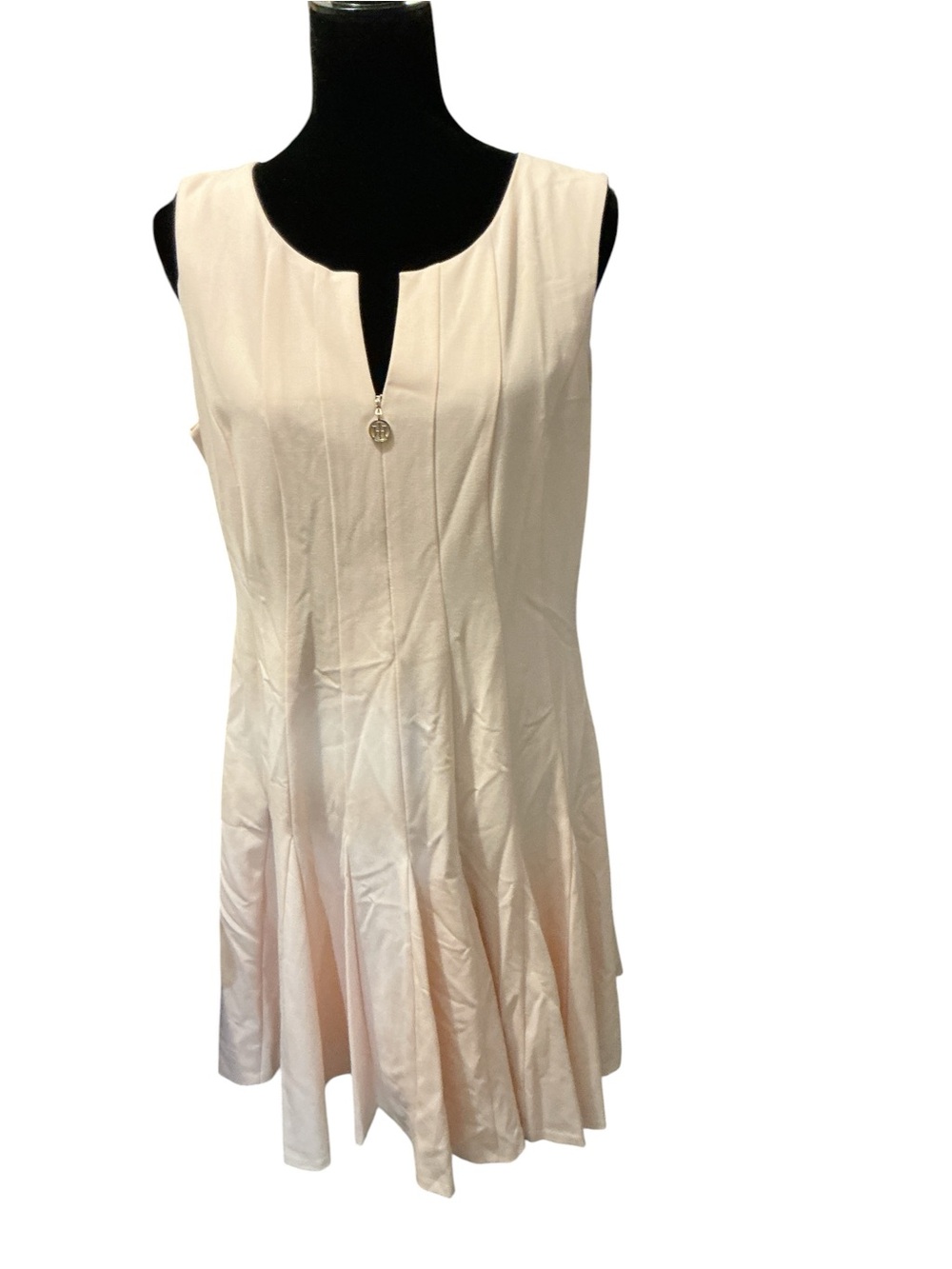 Tommy Hilfiger Cream Sleeveless Split-Neck A-Line Tunic